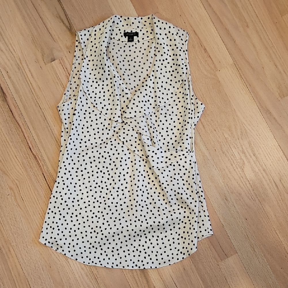 Ann Taylor Dotted Sleeveless Blouse